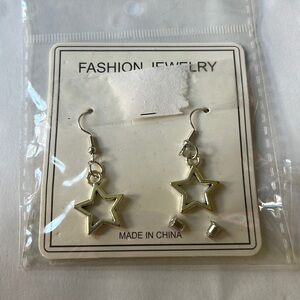 Silver Star Dangle Earrings